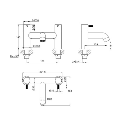 Ravine Bath Shower Mixer - Chrome